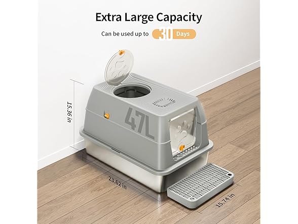 XL Stainless Steel Cat Litter Box