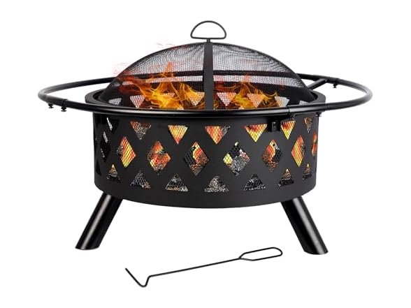 Red Mountain Valley 30'' Outdoor Wood Burning Fire Pit with Protective Ring