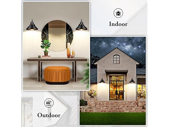 Brightever Gooseneck Outdoor Wall Sconces, 2-Pack