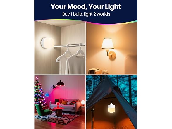 UNILAMP Rechargeable Light Bulbs 2Pk
