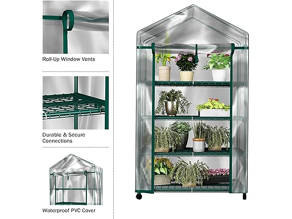 Home-Complete 4 Tier Mini Greenhouse