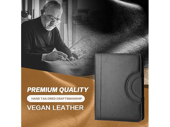 UBAFNOM Leather Portfolio w/Calculator