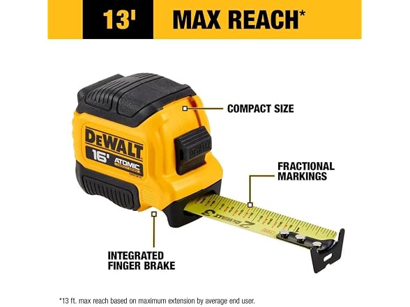 3 PACK Dewalt DWHT38116S 16ft x 1-1/8 in. Tape Measure