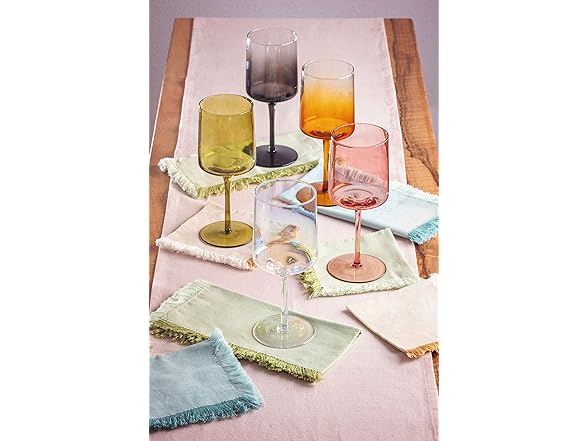 KARMA GIFTS MID CENTURY WINE GLASS AMBER OMBRE