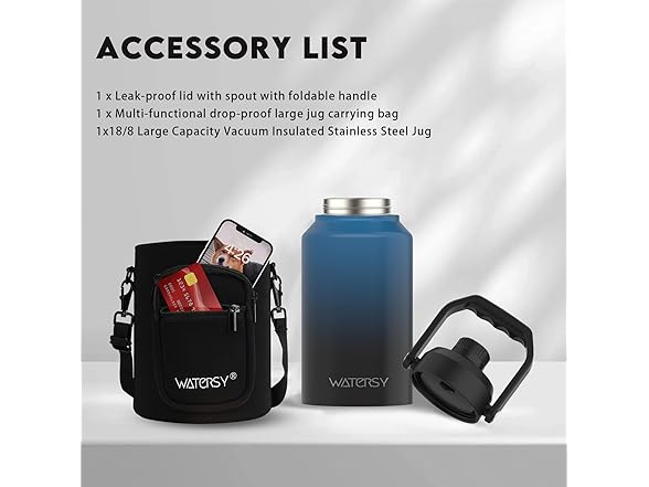 WATERSY 2/3 Gallon Water Bottle