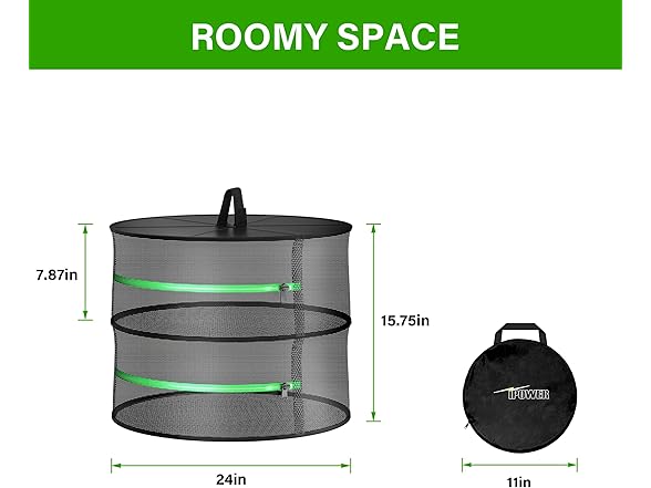 YSSOA Herb Drying Rack Hanging 2 Layer 24''
