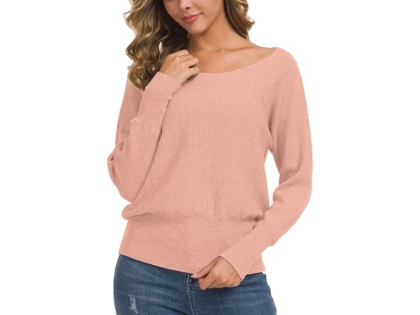 Feiersi Women (L) Off Shoulder Sweater Pullover