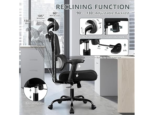 Winrise Office Chair Ergonomic Desk Chair, High Back Gaming  (Open Box)