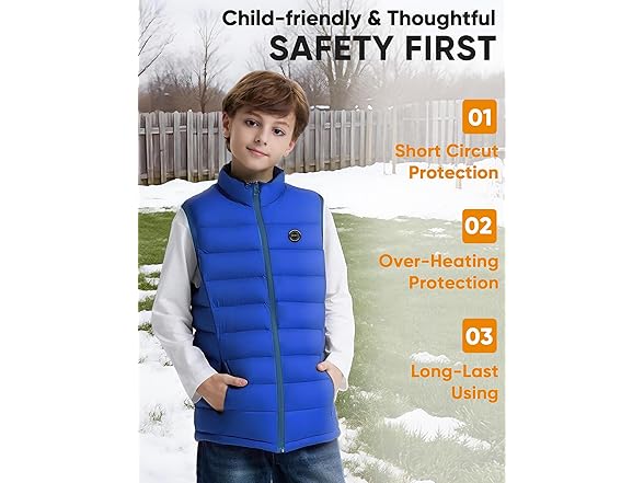 ORRNIKKO Kids Heated Vest (Blue, S)