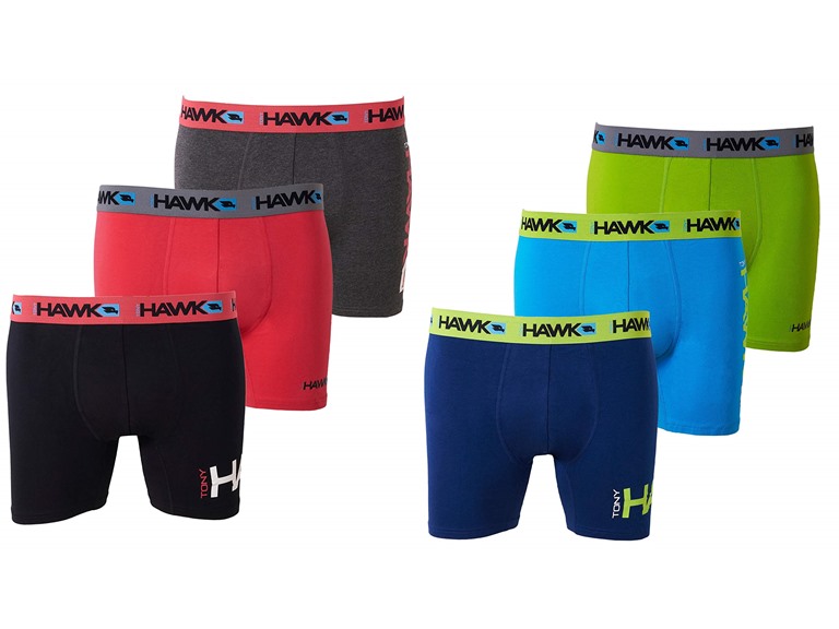 Tony Hawk Men's Athletic Boxer Briefs - 6-Pack Cotton/Spandex Stretch