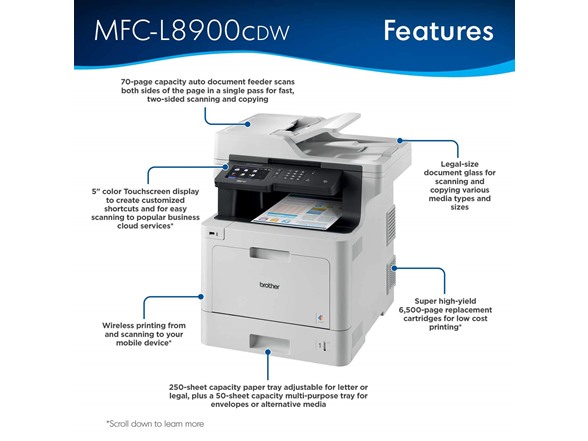 Brother MFC-L8900CDW Color Laser All-in-One Printer