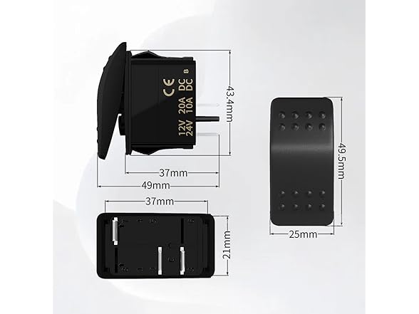 Rocker Switch 12V 20A Marine Waterproof