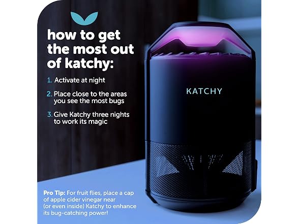 The Original Katchy Indoor Insect Trap - Fan Powered w/ UV Light