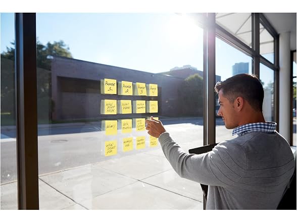 Post-it 100% Recycled Super Sticky Notes, 3 x 3 in, Canary Yellow, 12 Pads