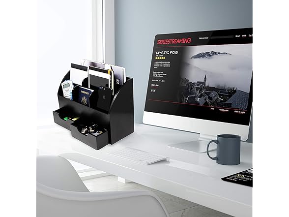 Rustic Wood Desk Organizer & Mail Rack