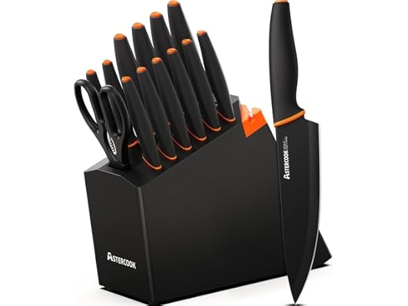Astercook 15 Pcs Kitchen Knife Set