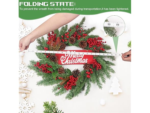 TISEMENT Christmas Wreaths for Front Door
