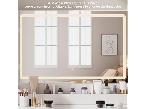 Homesflex Modern White Makeup Vanity Desk