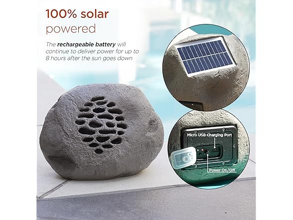 (PAIR) Alpine Corporation Solar Rock Speakers