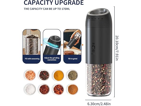 CIRCLE JOY Gravity Electric Salt and Pepper Set 