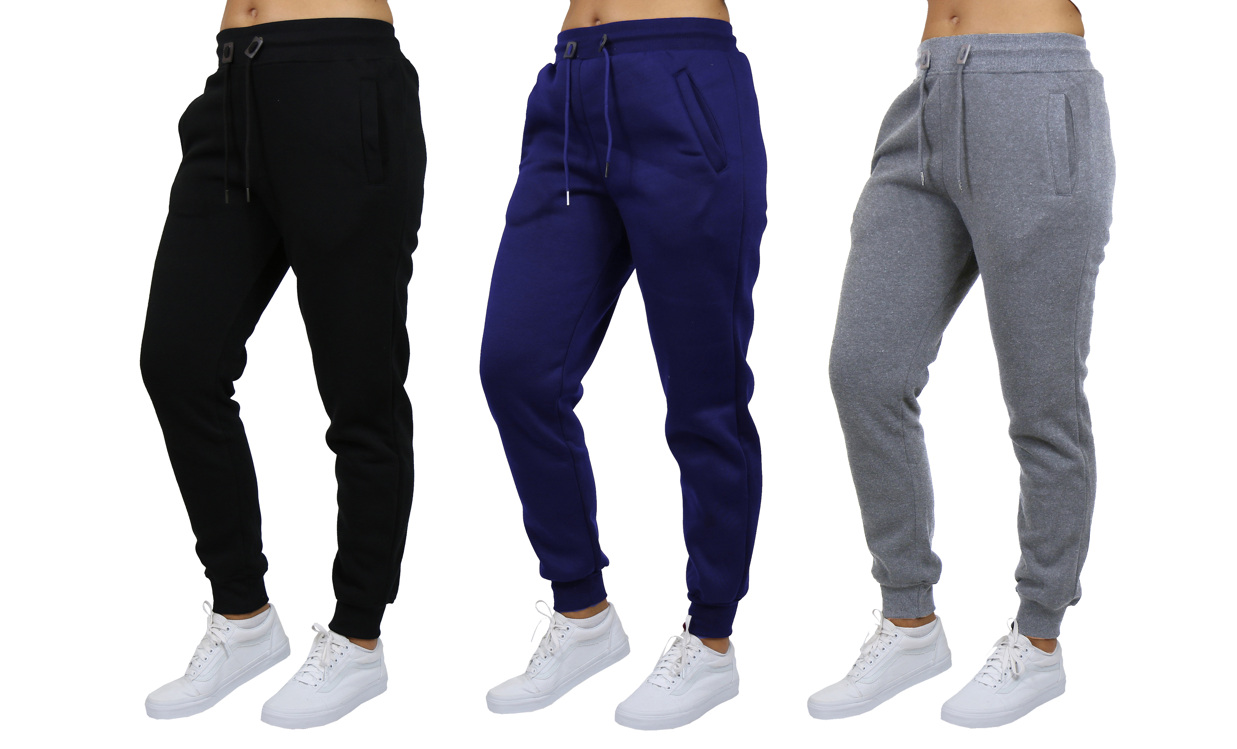 Women's 3PK Loose Fit Fleece Joggers - Gallery 13