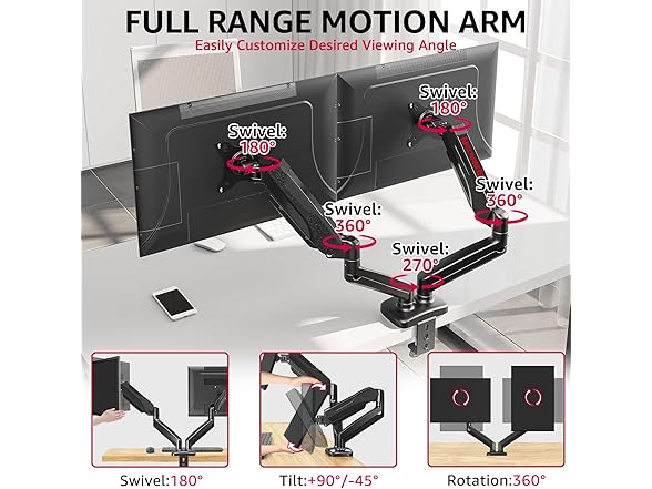 Redragon GMK-915 Dual Monitor Mount