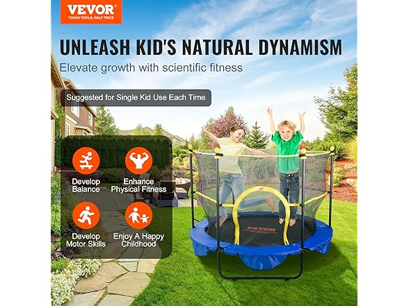 VEVOR 5FT Trampoline for Kids