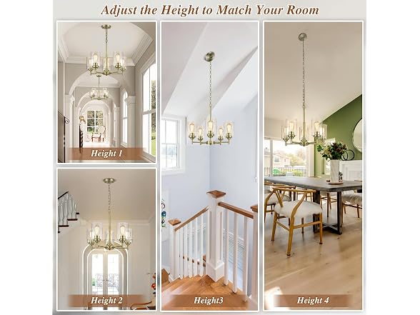 BesLowe B0GTVCTRMS D19.8 Chandelier for Dining Room