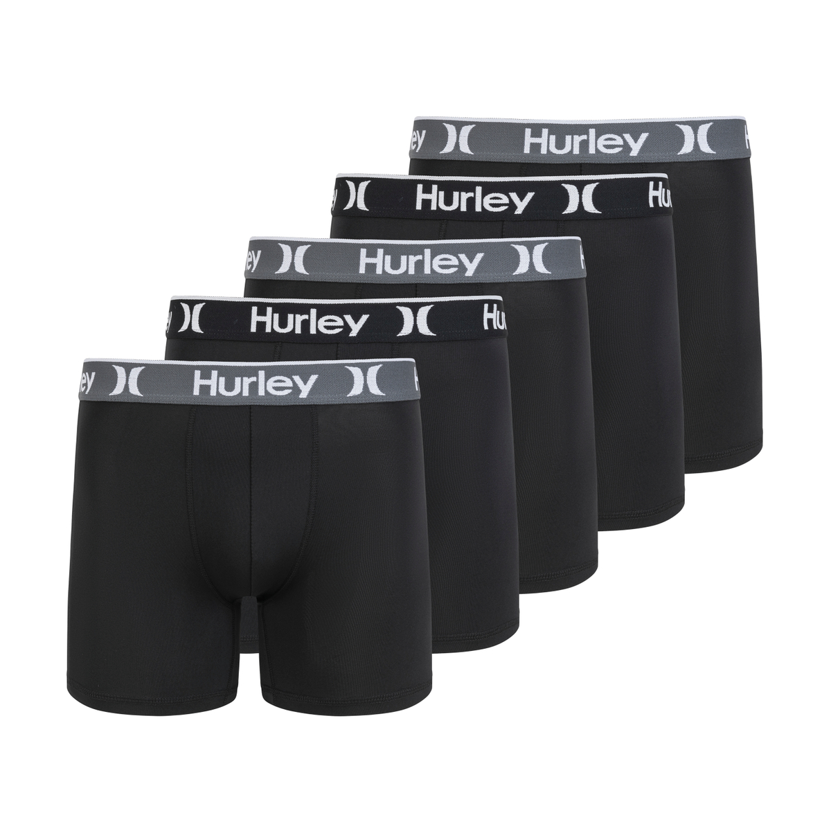 Hurley Men's 5 Pack Solid Boxer Briefs - Gallery 10