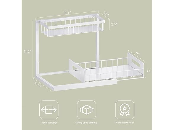 VUSIGN Under Kitchen Sink Organizer 2pk