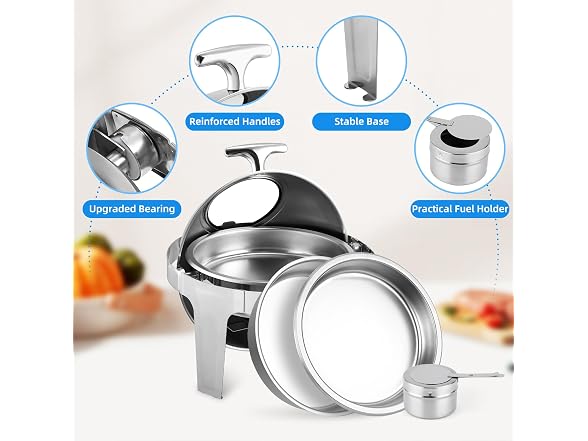 PrecisionAuto Large Capacity Food Warmer Chafing Dish Set – 6.8 Qt 