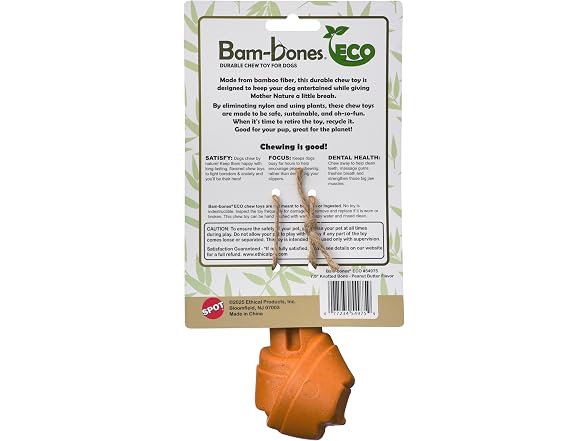 SPOT Bam-Bones Eco Knotted Bone, Peanut Butter