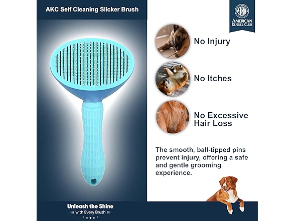 AKC Self-Cleaning Grooming Slicker Brush