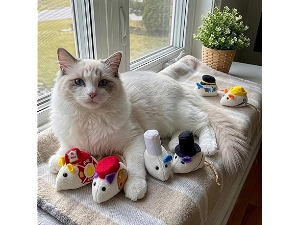 SPOT Mice at Work Cat Toys, Catnip Filled Plush Mice
