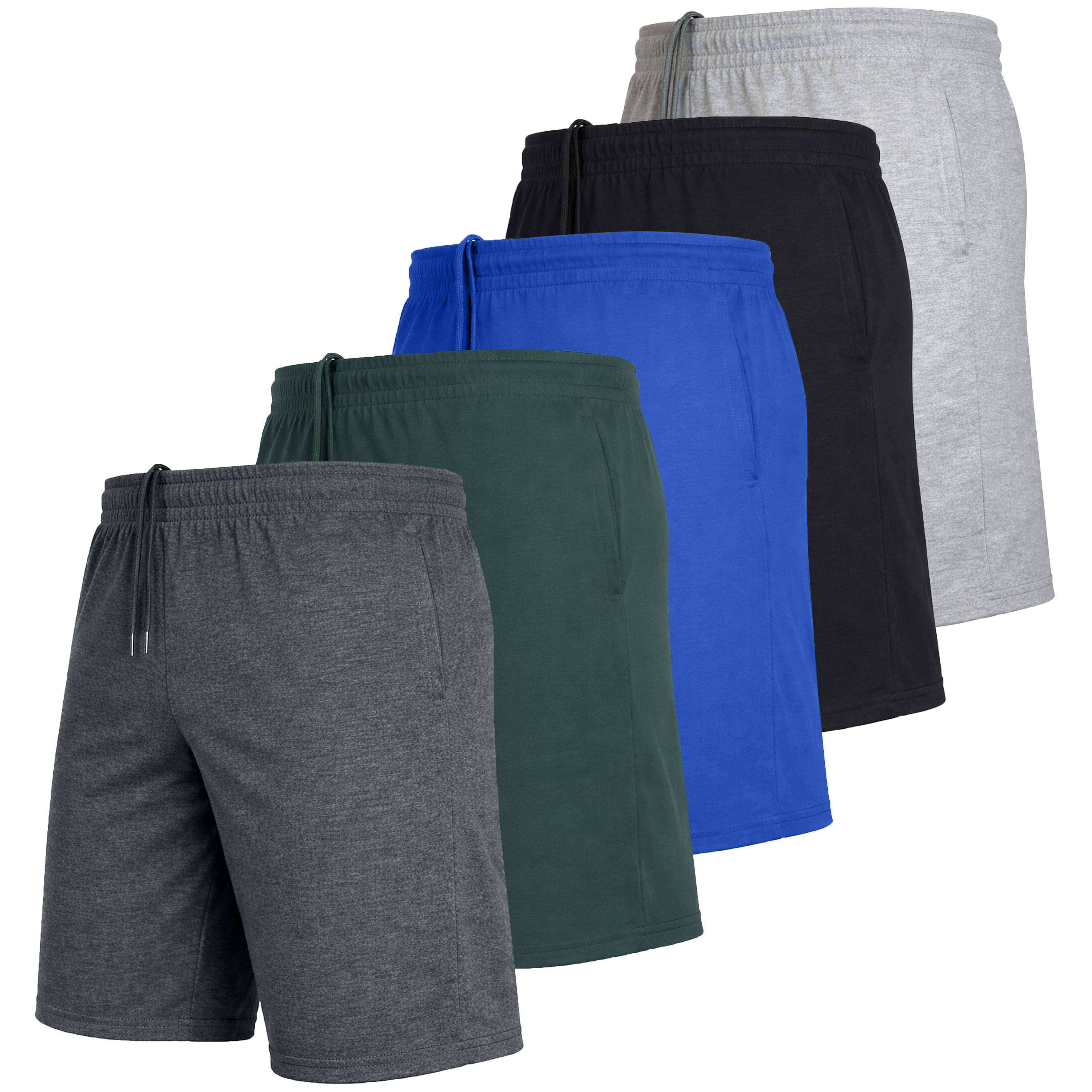 10Pk Mens Cotton Blend Lounge Shorts - Gallery 6