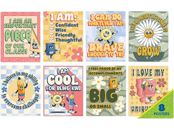 Eureka 838008 S'Cool Era Mini Classroom Poster Set