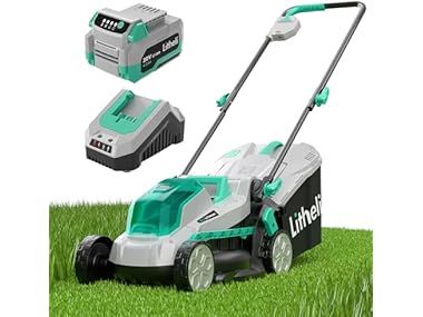 $64.99, Was $159.99, 59% Off! Litheli 13 Inch Cordless Lawn Mower dealfomo