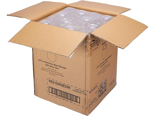 WNA Reserv 12oz Clear Plastic Stemless Wine Glasses, 64-Pack