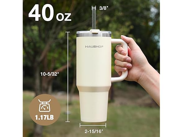 HAUSHOF 40 oz Tumbler with Handle