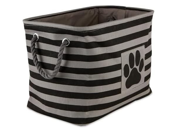 $11.99 Bone Dry Pet Storage Striped Paw Patch Bin dealfomo