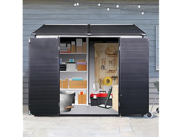 ZENITHLIVING Outdoor Storage Shed, Grey