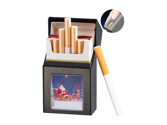 KUGUAN Cigarette Case with USB Lighter