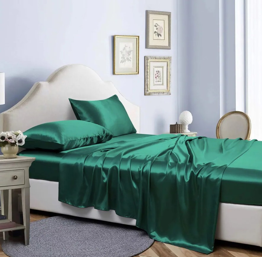 Bibb Home Silky Satin 4 Piece Sheet Set - Gallery 26