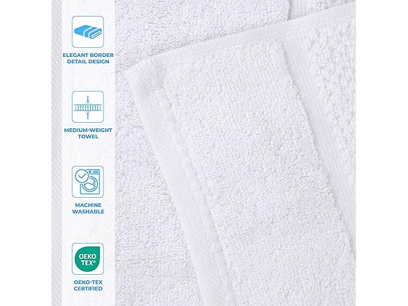Superior 6PC Hand Towel, White