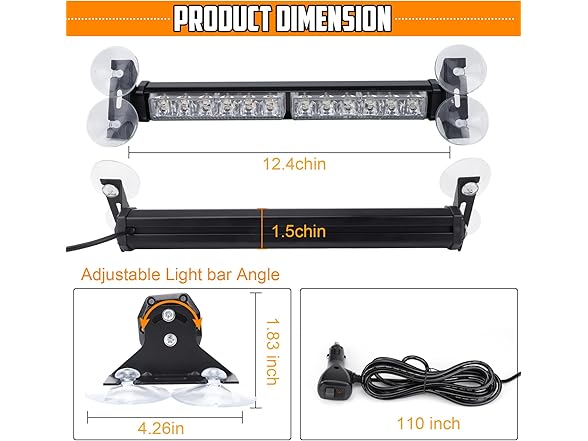 JESTMOTOR 24LED Emergency Strobe Lights