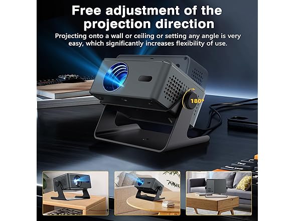 [4K Support & Auto Focus] Projector with WiFi and Bluetooth, (Open Box)