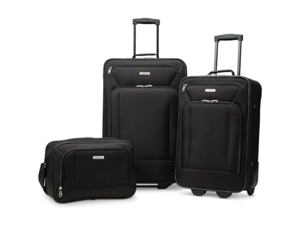 American Tourister Fieldbrook XLT Softside Upright Luggage, Black, 3-Piece Set