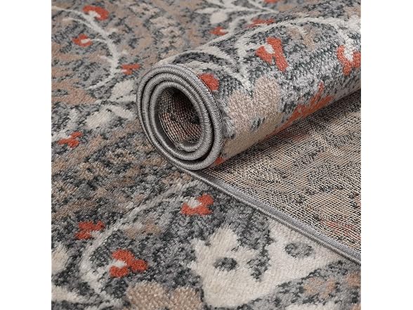 Superior 5'x8' Vintage Floral Damask In Rust