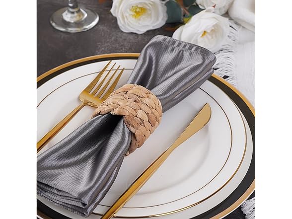WOHIWO Napkin Rings Set of 12