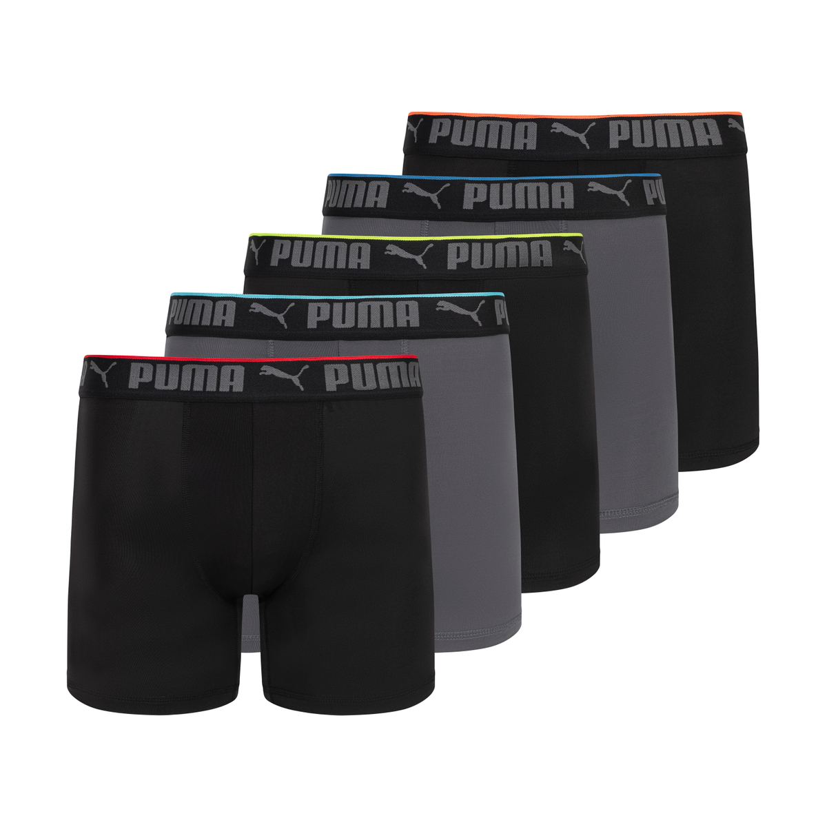 PUMA Men's 5-Pack Performance Boxer Briefs - Gallery 17
